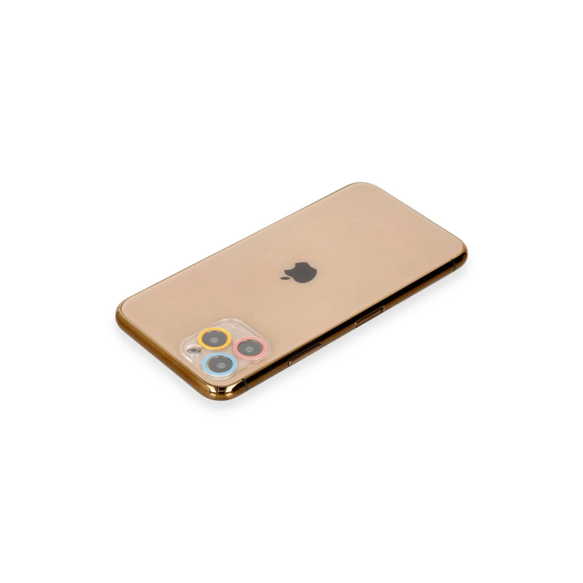 iPhone 11 Pro Max Renkli Kamera Lens Koruma Cam - Pembe-Mavi