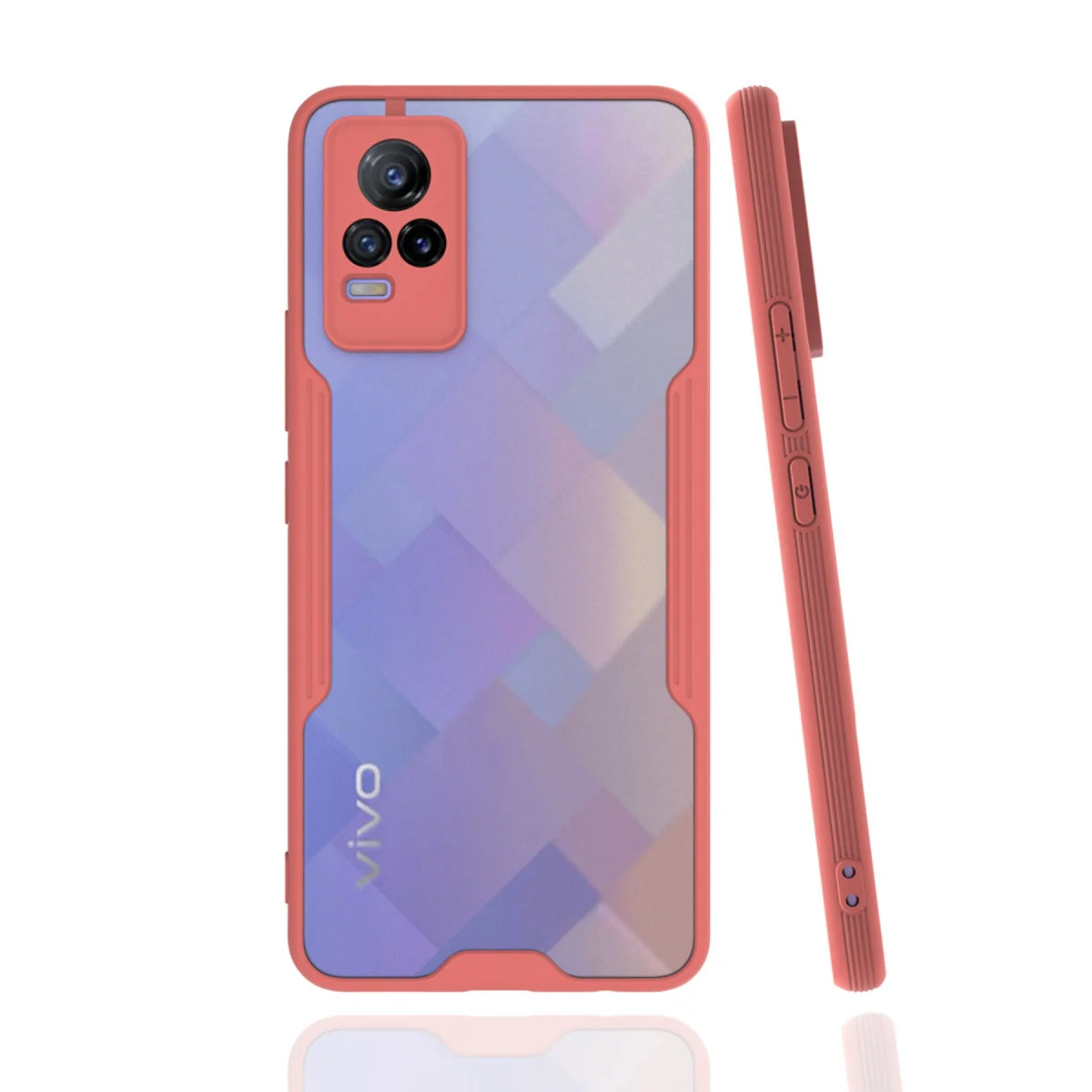 V21e Kılıf Platin Silikon - Pembe