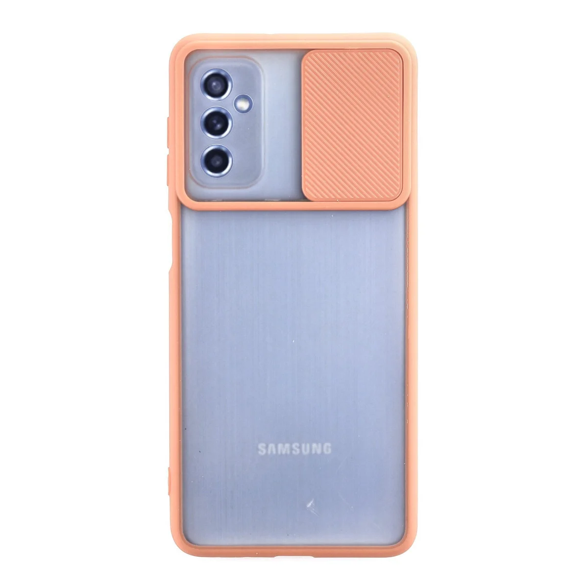 Galaxy M52 5G Kılıf Palm Buzlu Kamera Sürgülü Silikon - Pembe