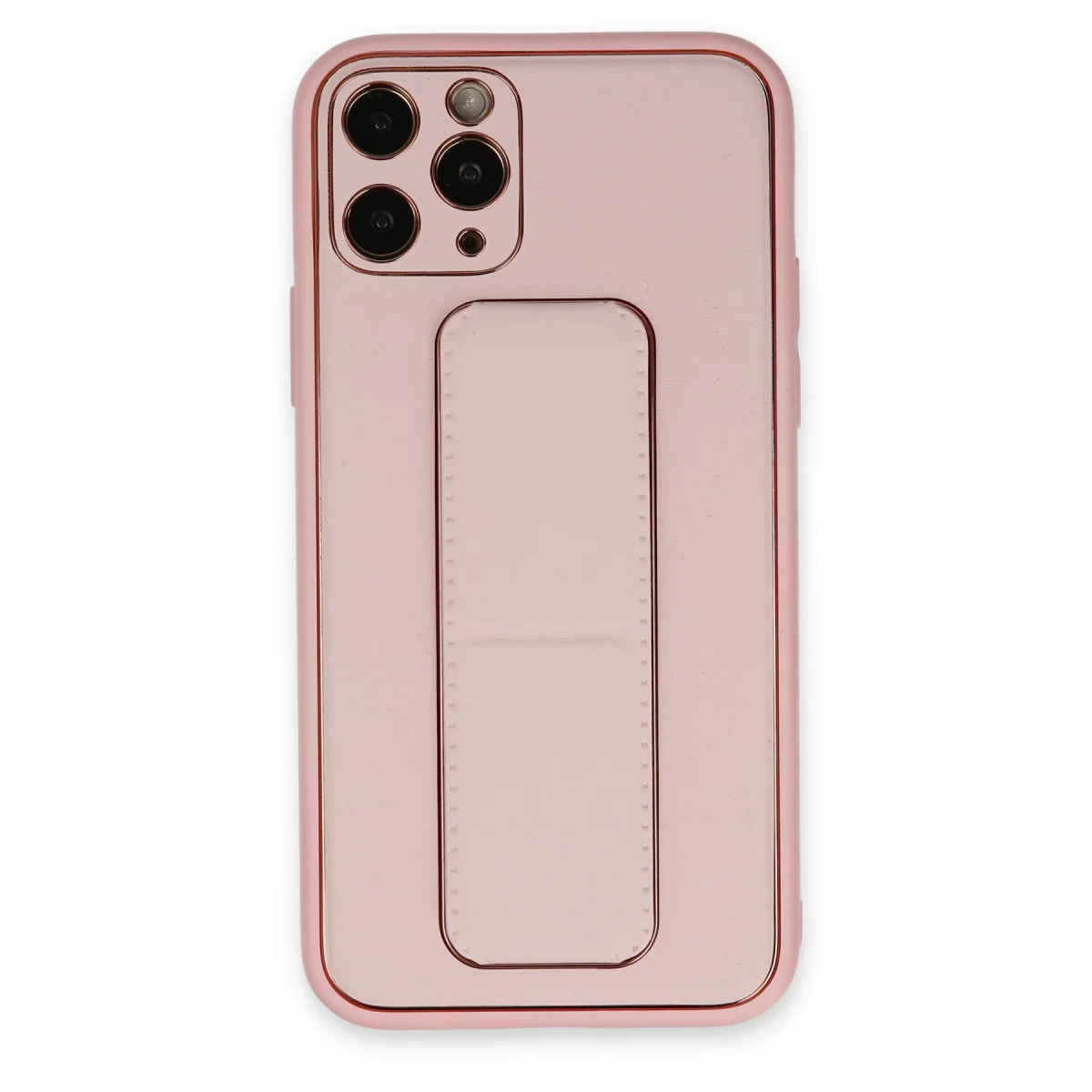 iPhone 11 Pro Kılıf Coco Deri Standlı Kapak - Pembe