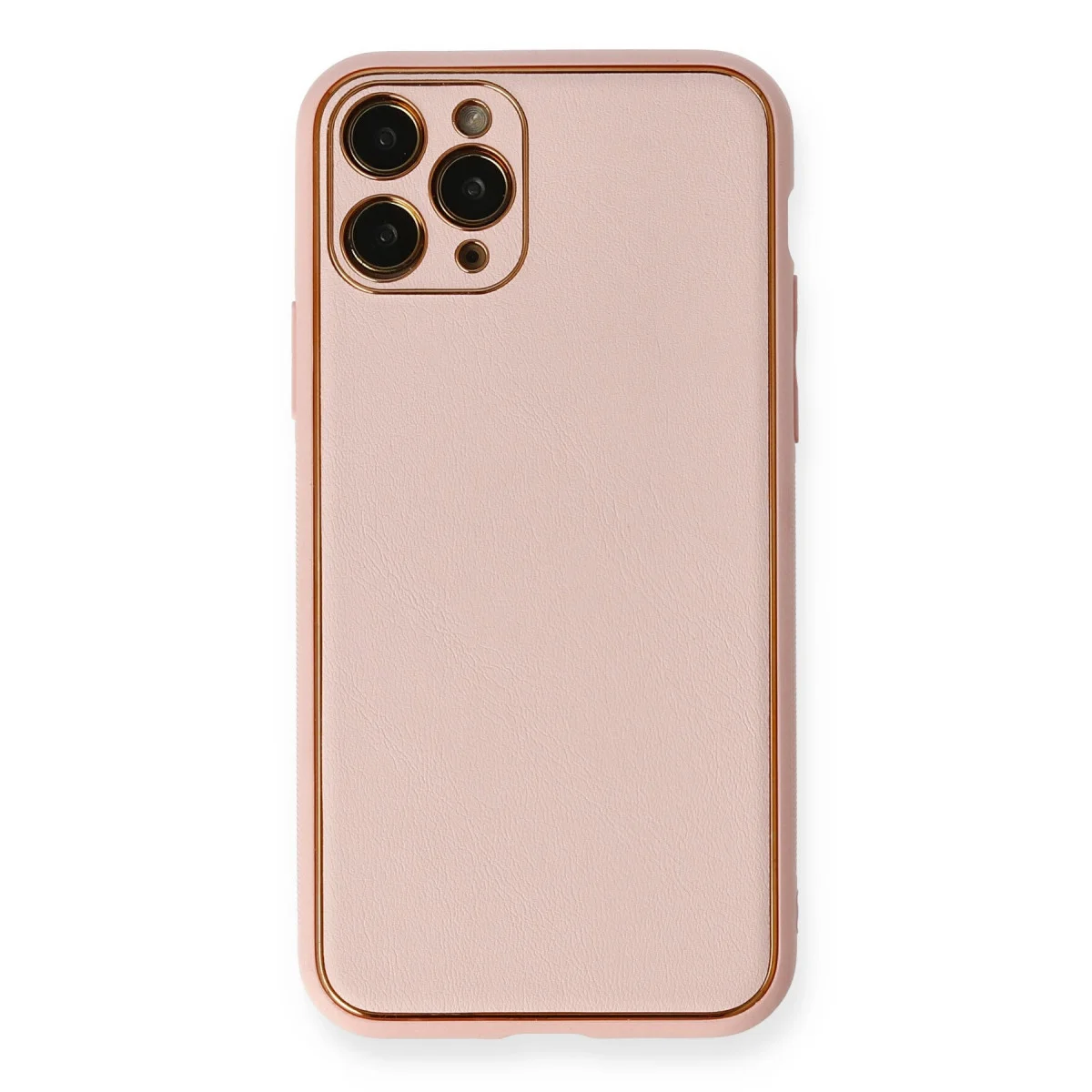 iPhone 11 Pro Kılıf Coco Deri Silikon Kapak - Pembe