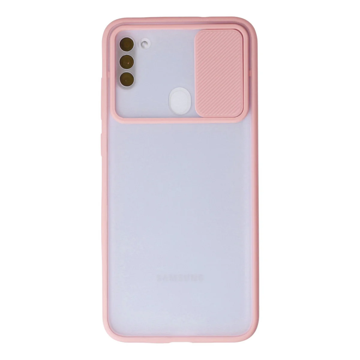 Galaxy A11 Kılıf Palm Buzlu Kamera Sürgülü Silikon - Pembe