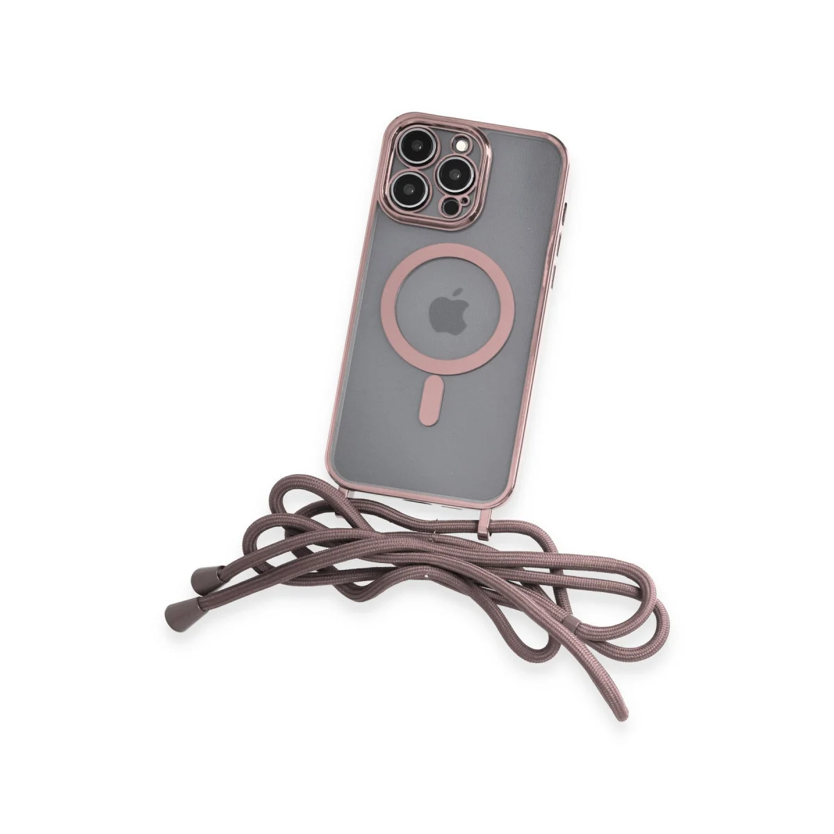iPhone 14 Pro Kılıf Divo Lazer Askılı Magsafe Kapak - Pembe