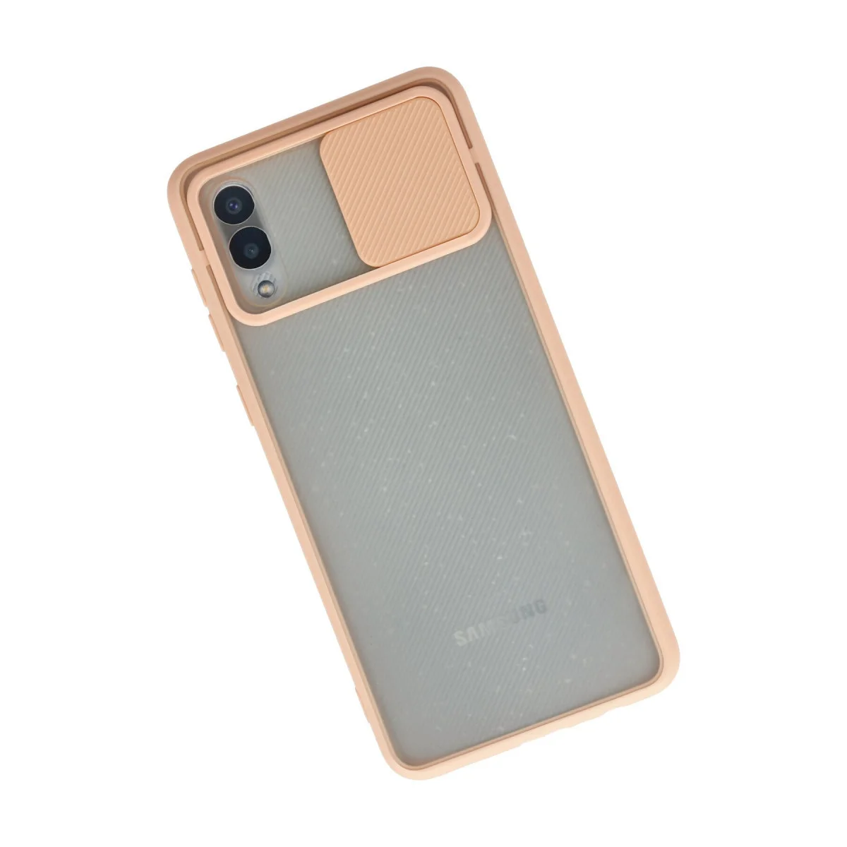 Galaxy A02 Kılıf Palm Buzlu Kamera Sürgülü Silikon - Pembe