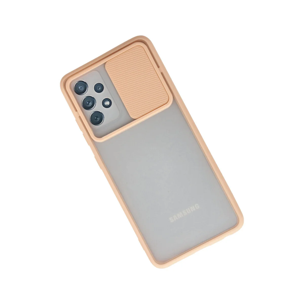 Galaxy A72 Kılıf Palm Buzlu Kamera Sürgülü Silikon - Pembe