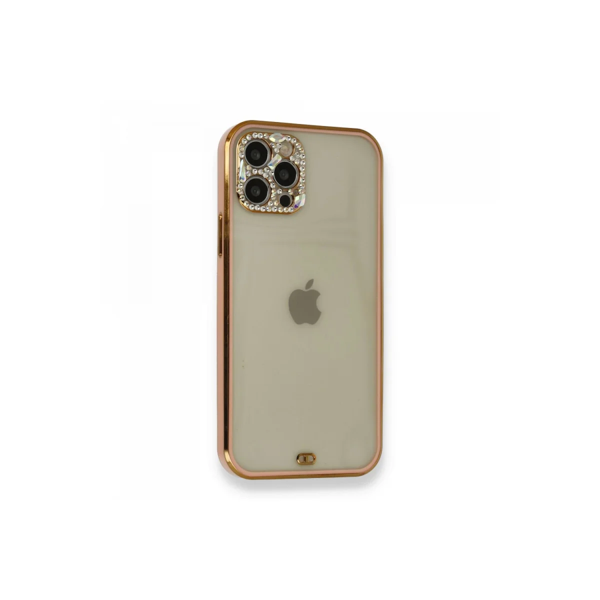 iPhone 12 Pro Kılıf Liva Taşlı Silikon - Pembe