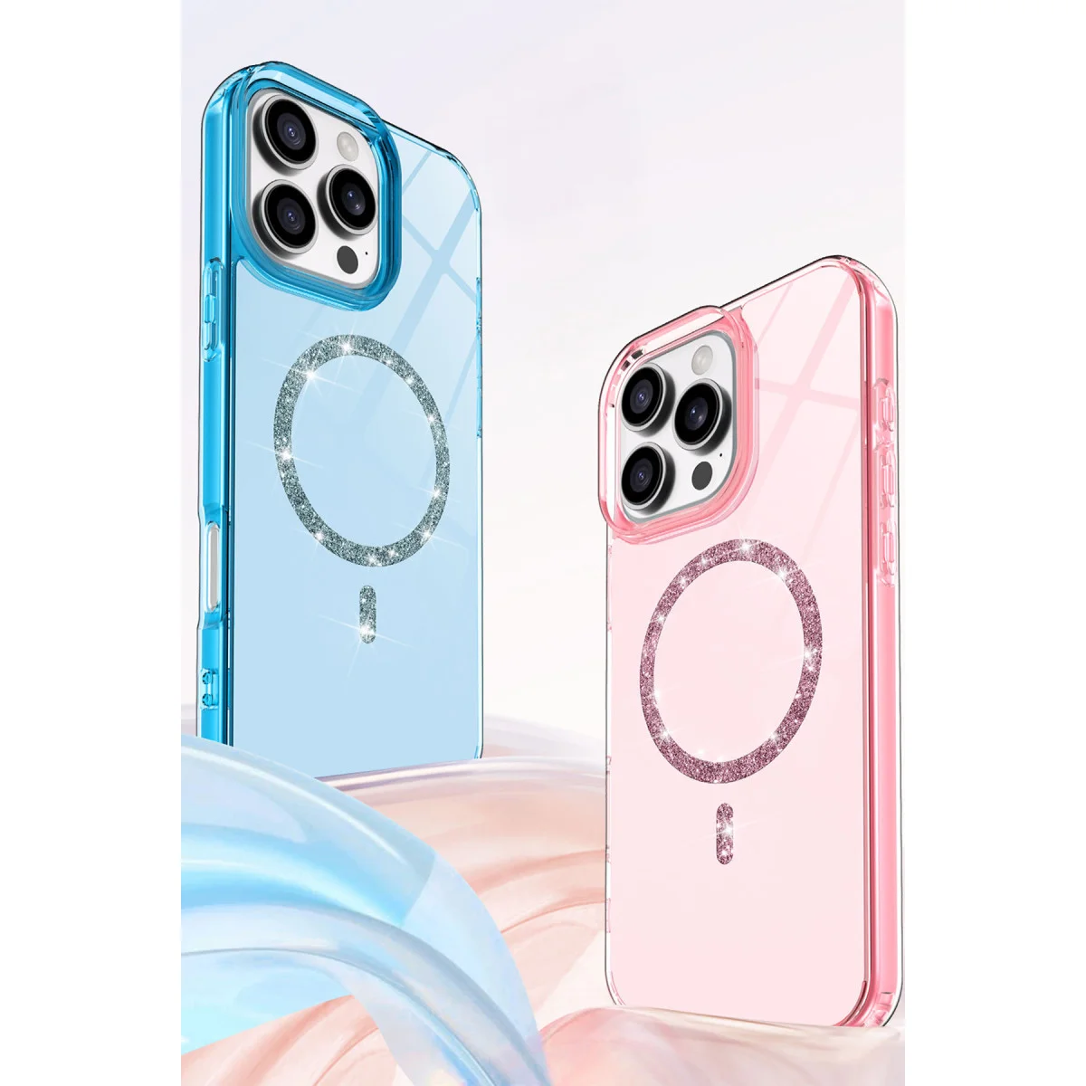 iPhone 16 Pro Max Live Diamond Magsafe Kapak - Pembe