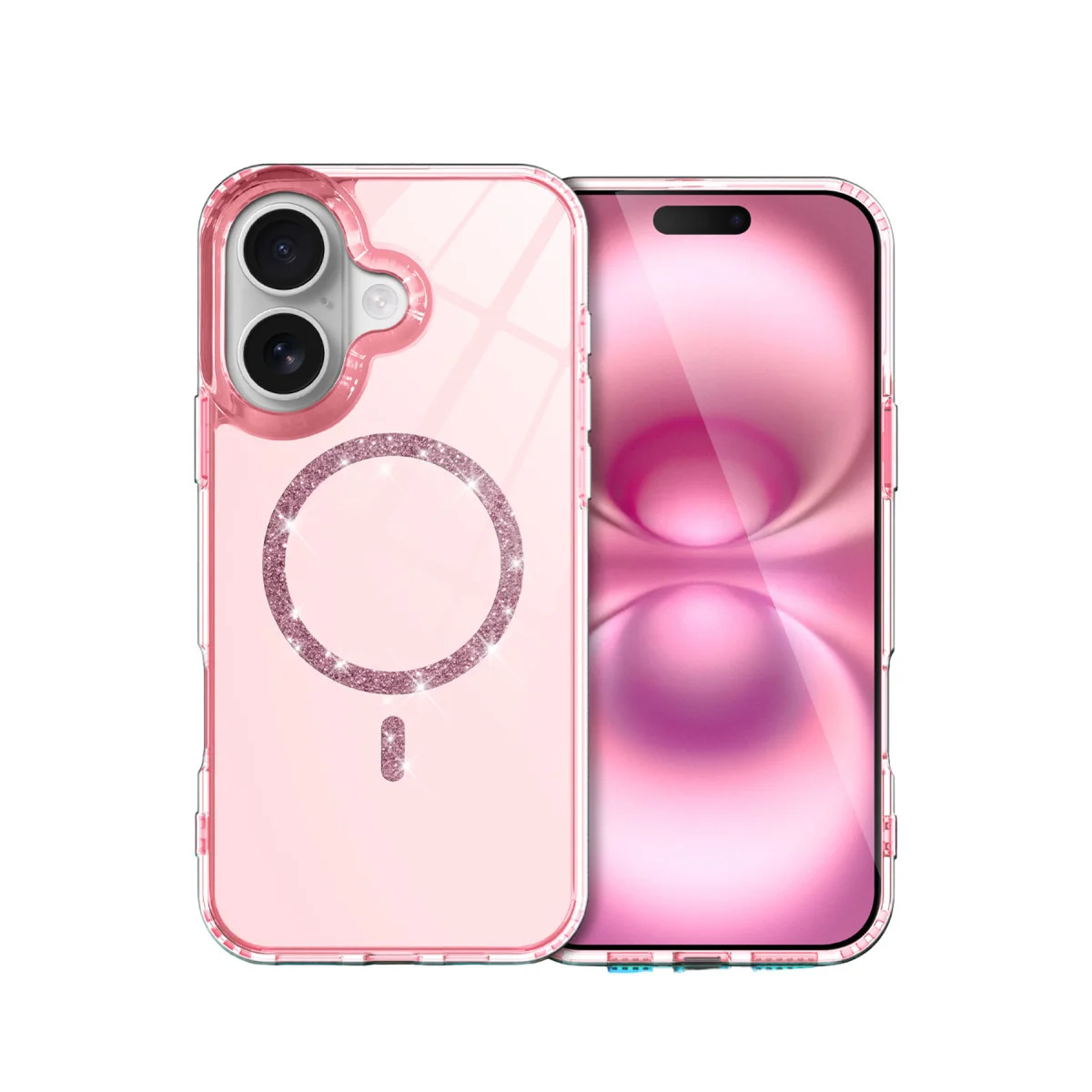 iPhone 16 Plus Live Diamond Magsafe Kapak - Pembe