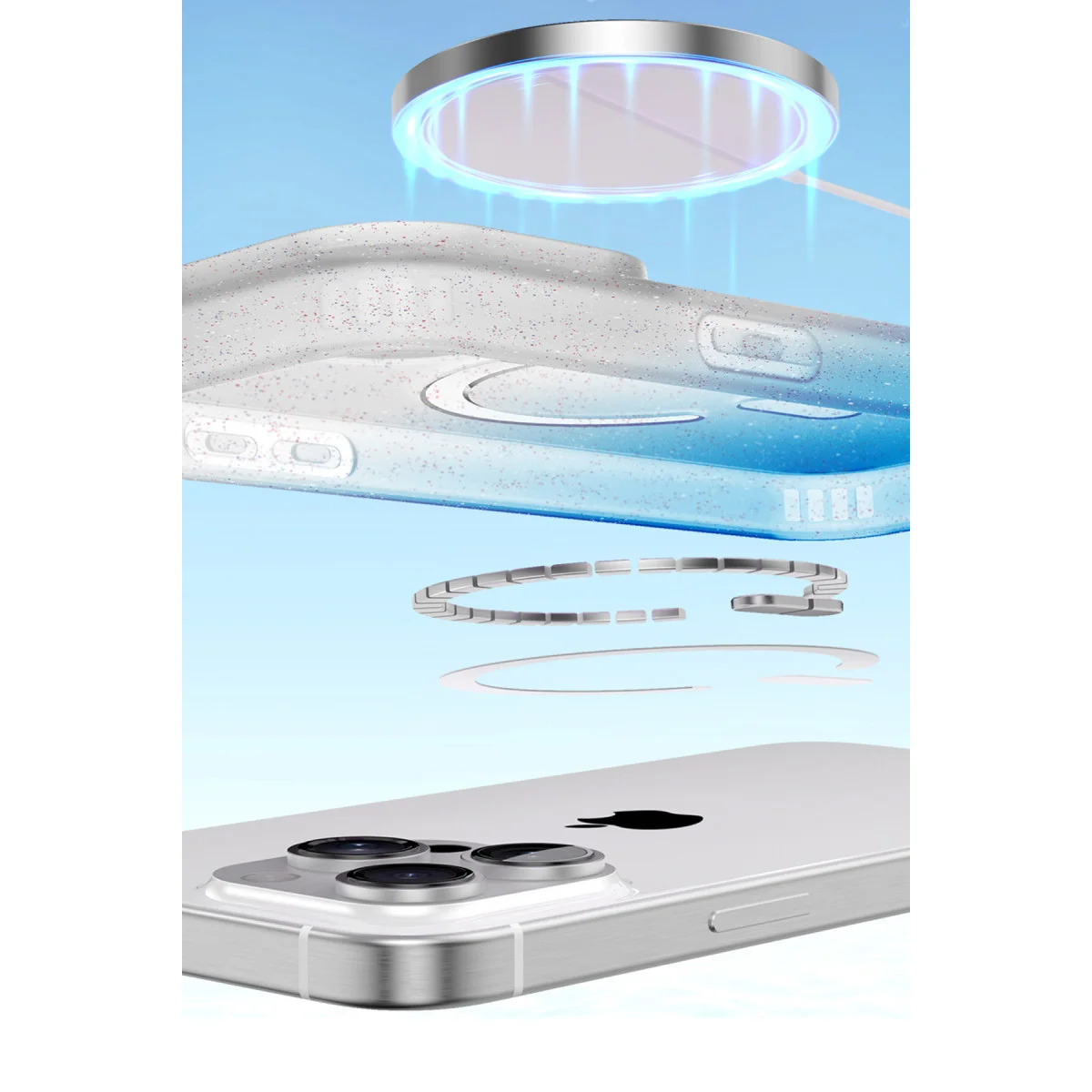 iPhone 16 Pro Pummel Shiny Magsafe Kapak - Pembe