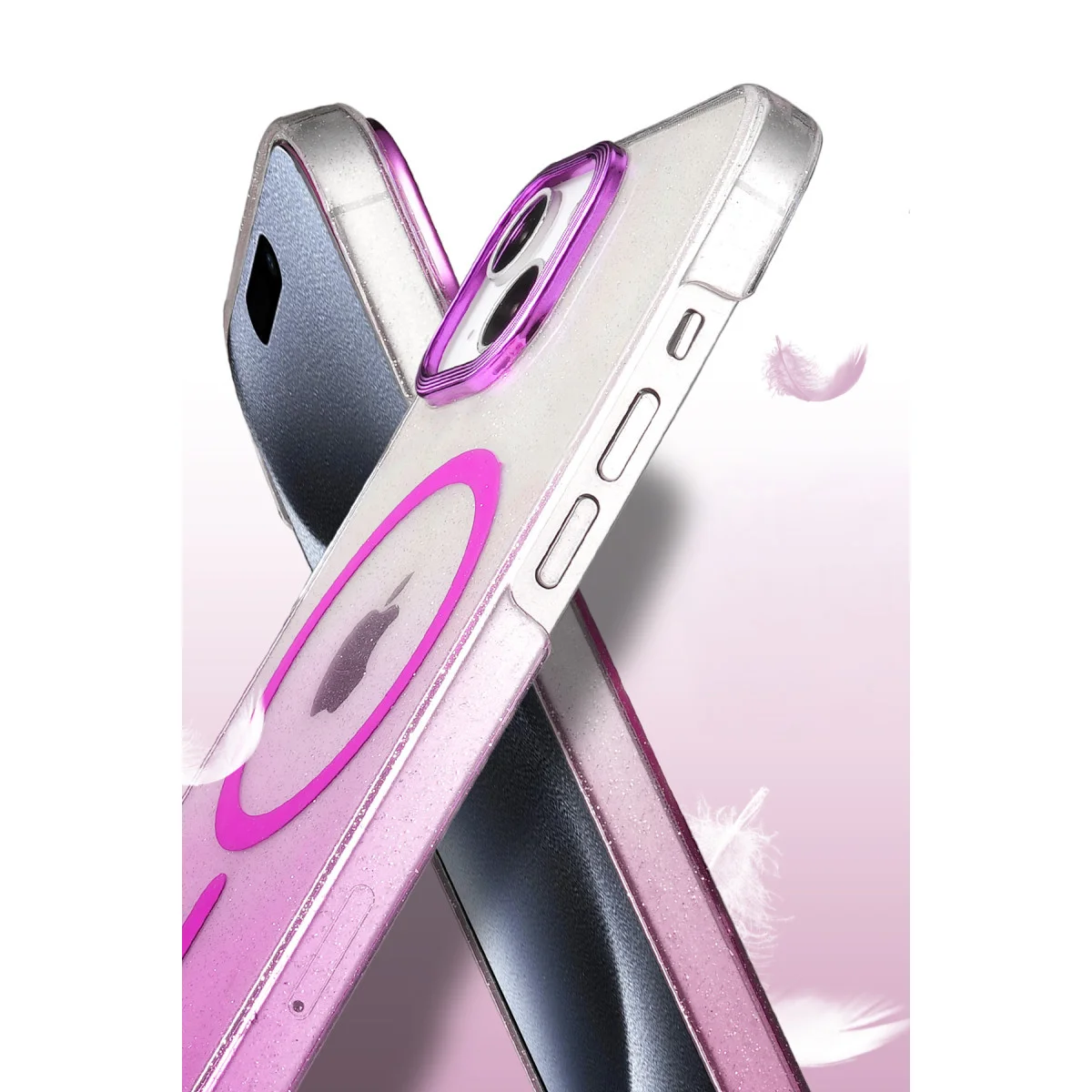 iPhone 15 Glossy Magsafe Kapak - Pembe