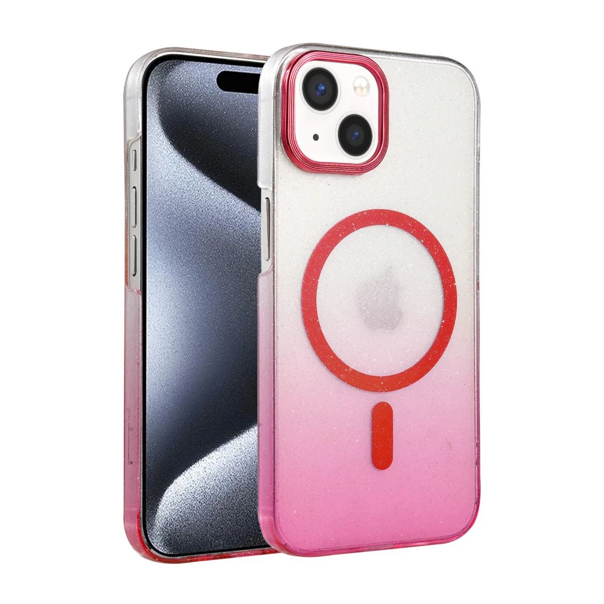 iPhone 15 Plus Glossy Magsafe Kapak - Pembe