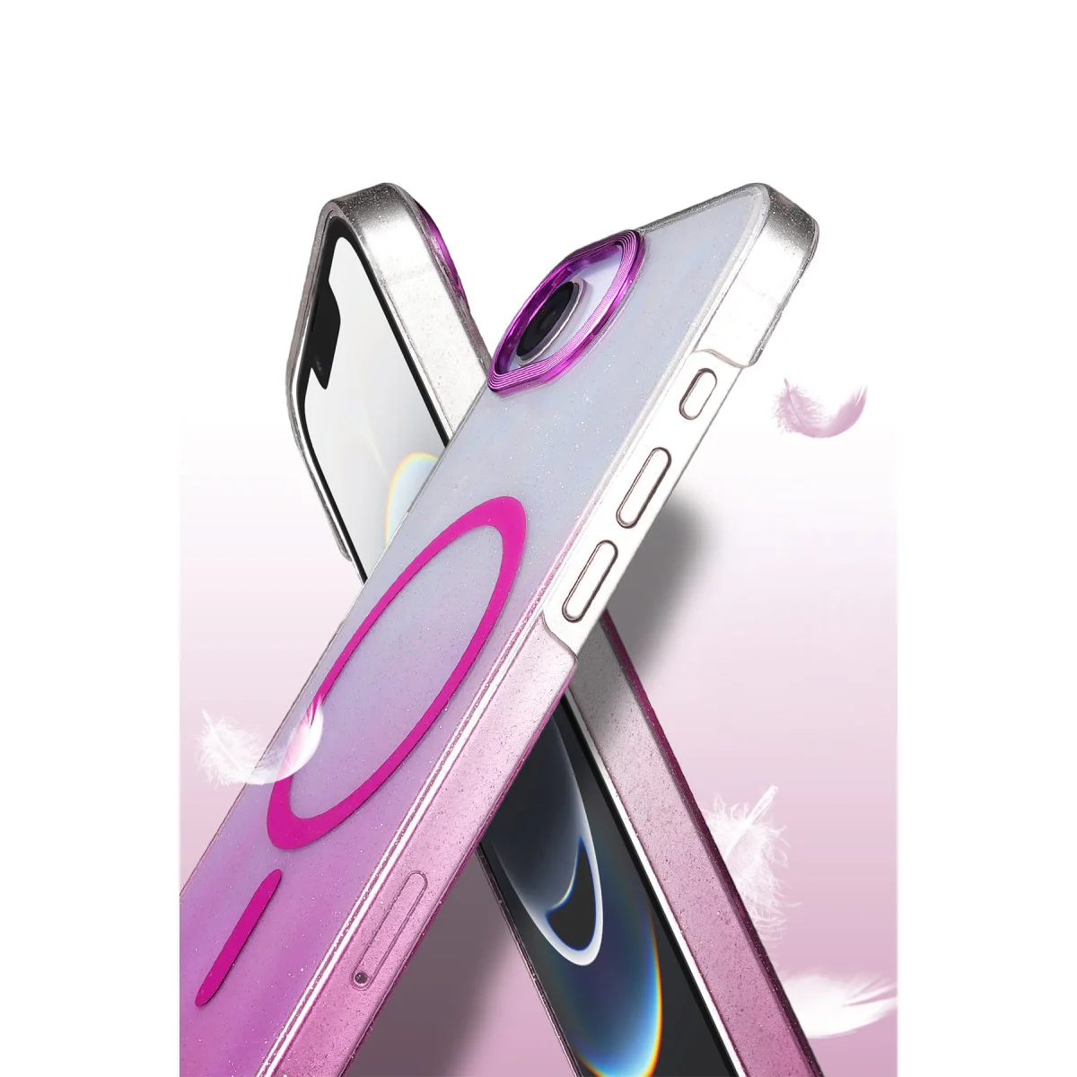 iPhone 16E Glossy Magsafe Kapak - Pembe