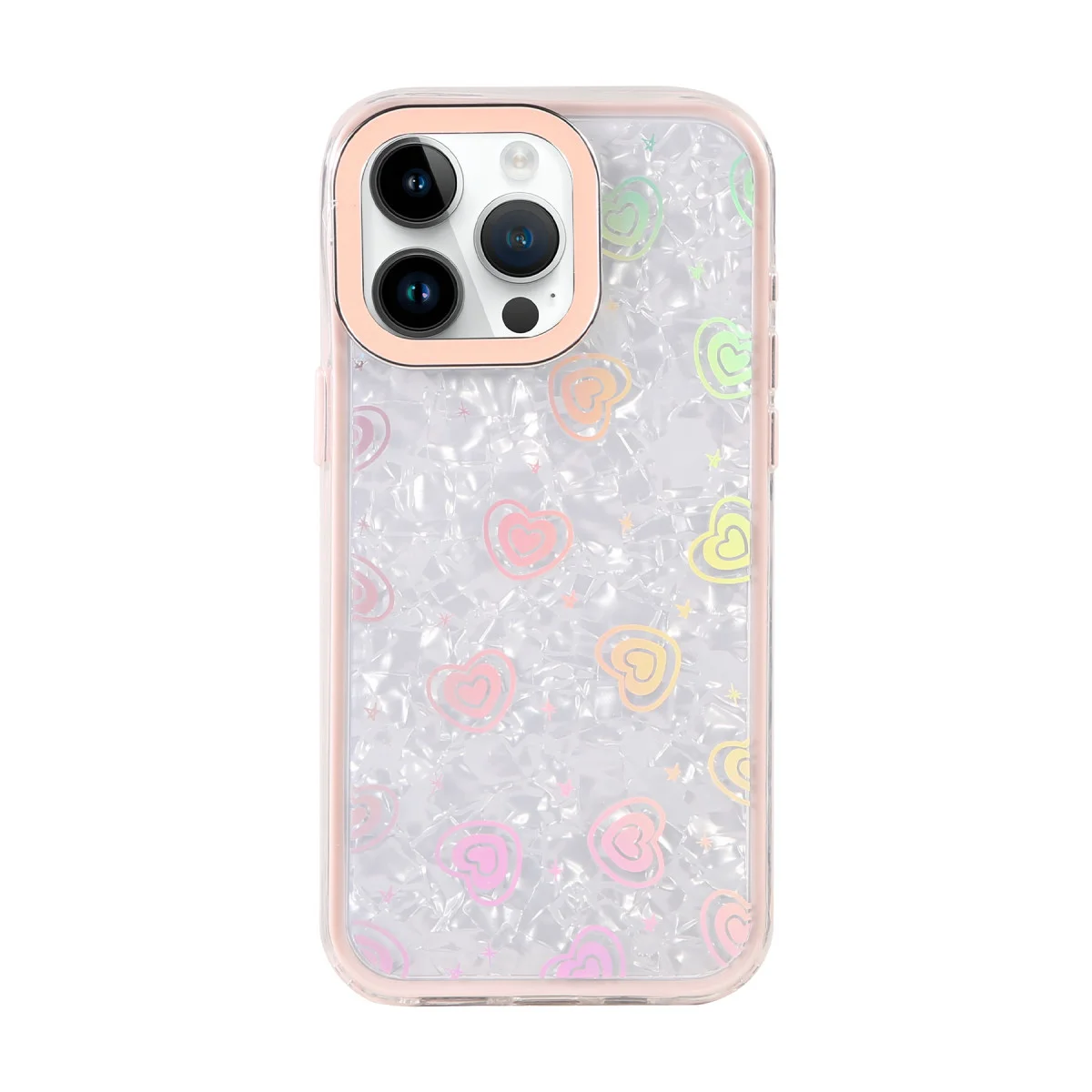 iPhone 14 Pro Max Lumi Desenli Kapak - Pembe