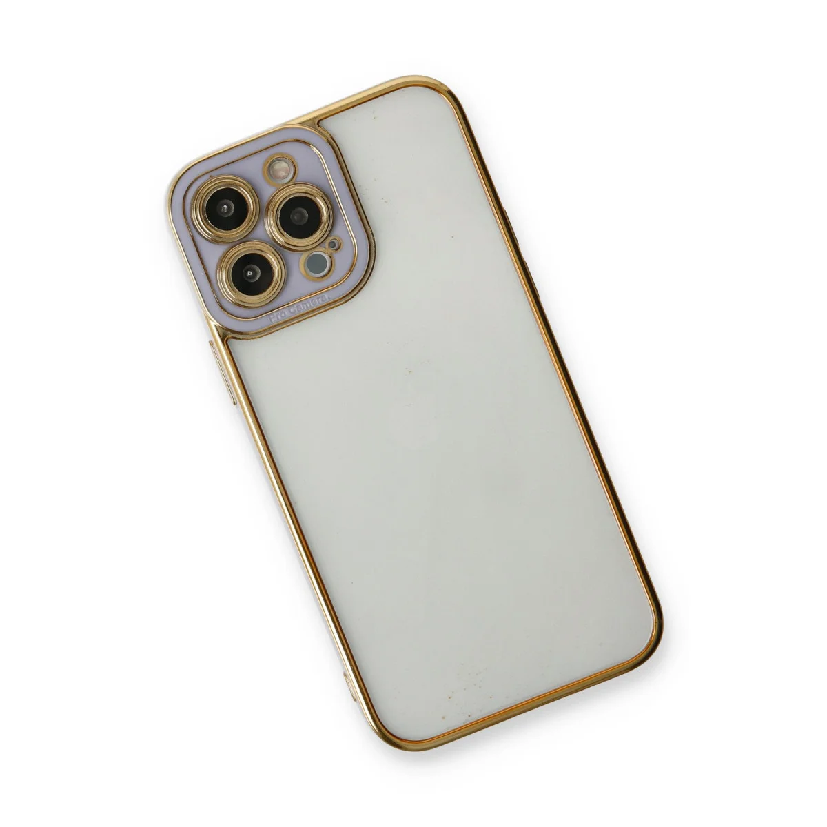 iPhone 13 Pro Max Kılıf Liva Lens Silikon - Lila