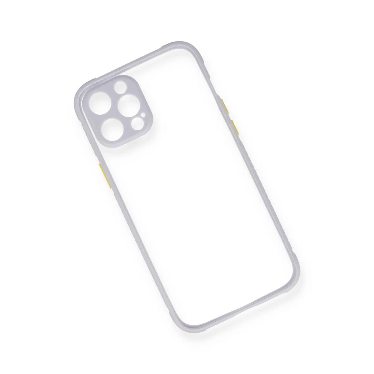 iPhone 12 Pro Max Kılıf Miami Şeffaf Silikon - Lila