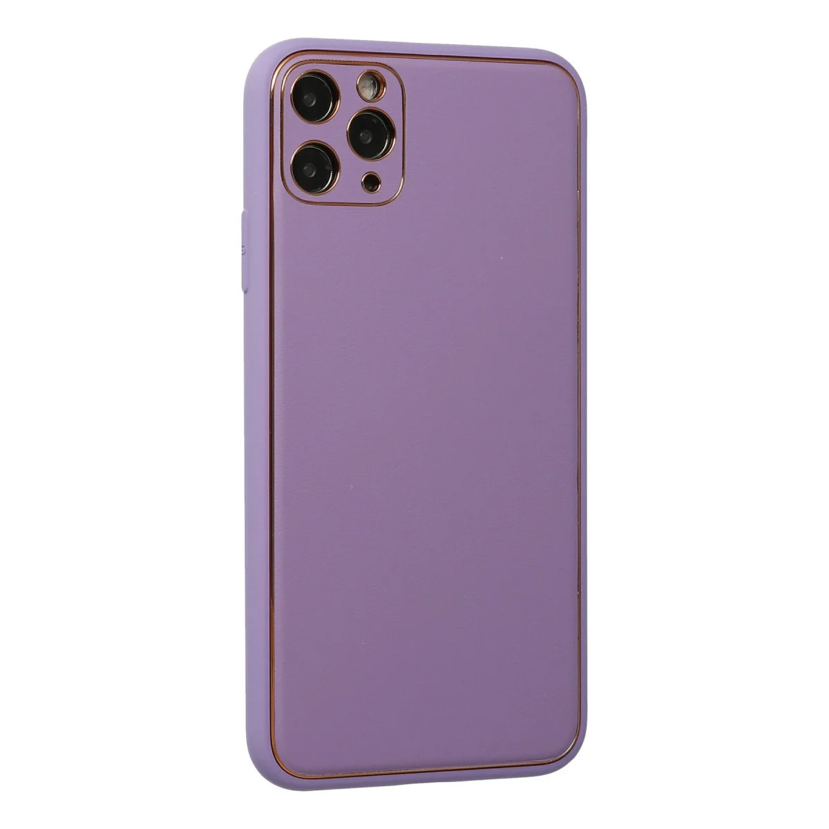 iPhone 11 Pro Max Kılıf Coco Deri Silikon Kapak - Lila