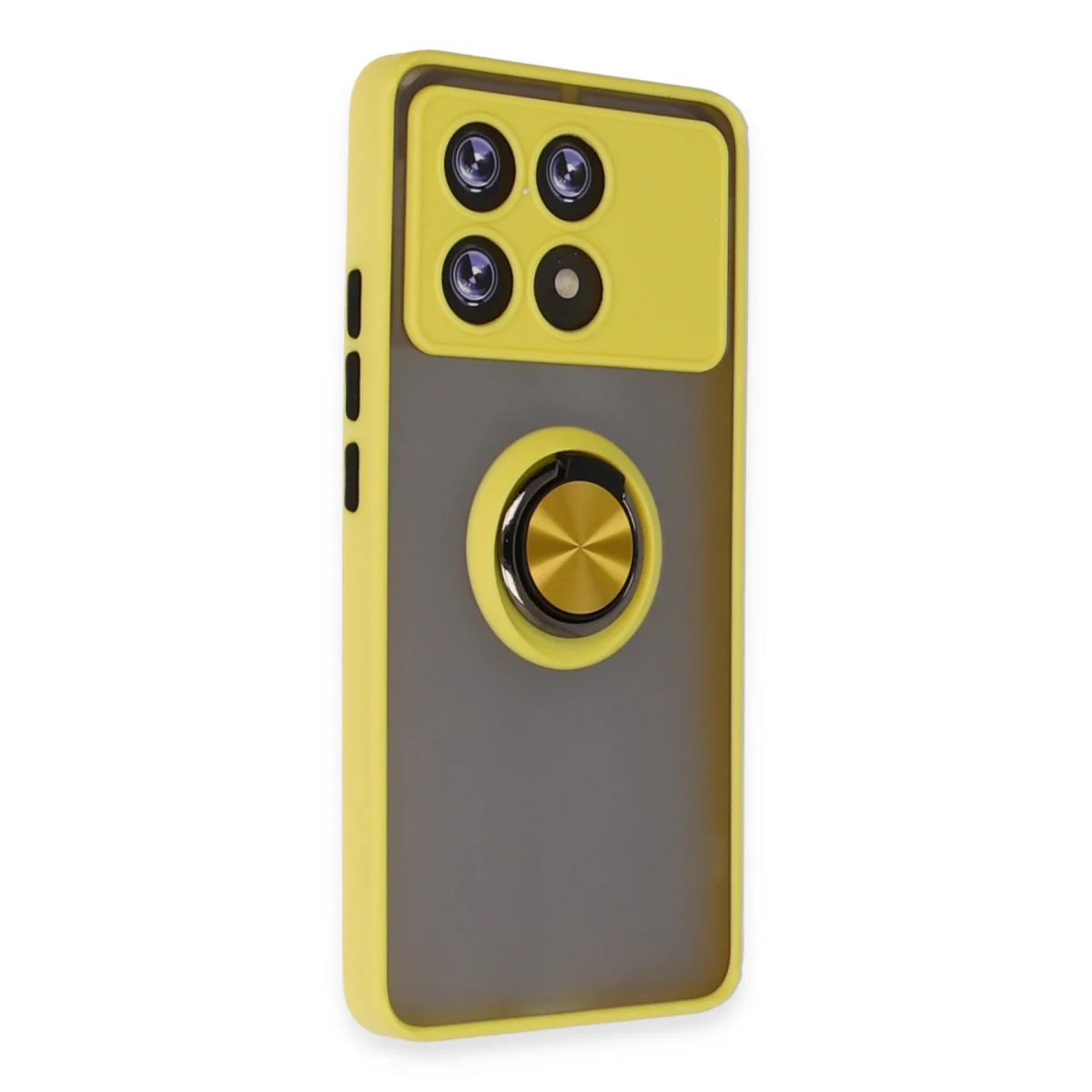 Poco X6 Pro Kılıf Montreal Yüzüklü Silikon Kapak - Sarı