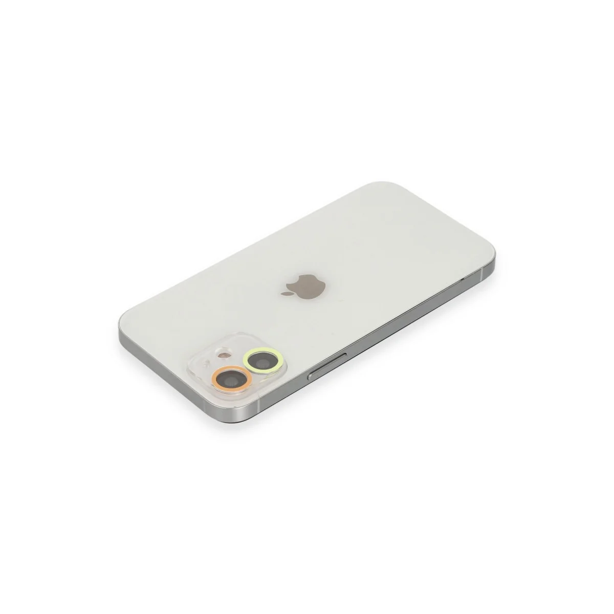 iPhone 12 Renkli Kamera Lens Koruma Cam - Sarı-Turuncu