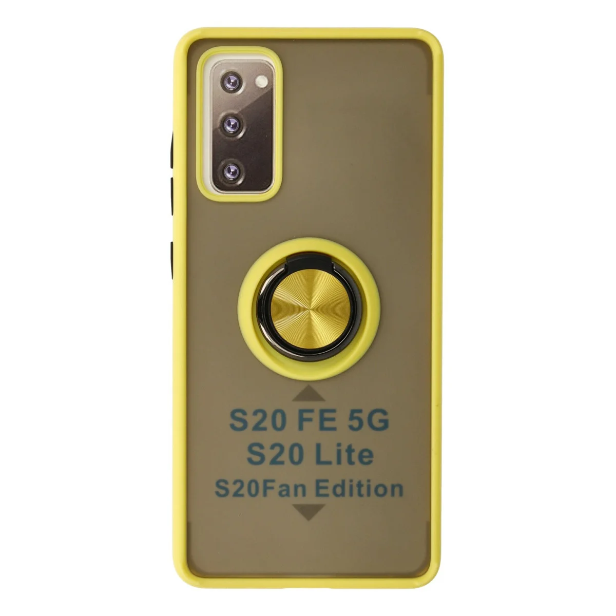 Galaxy S20 FE Kılıf Montreal Yüzüklü Silikon Kapak - Sarı
