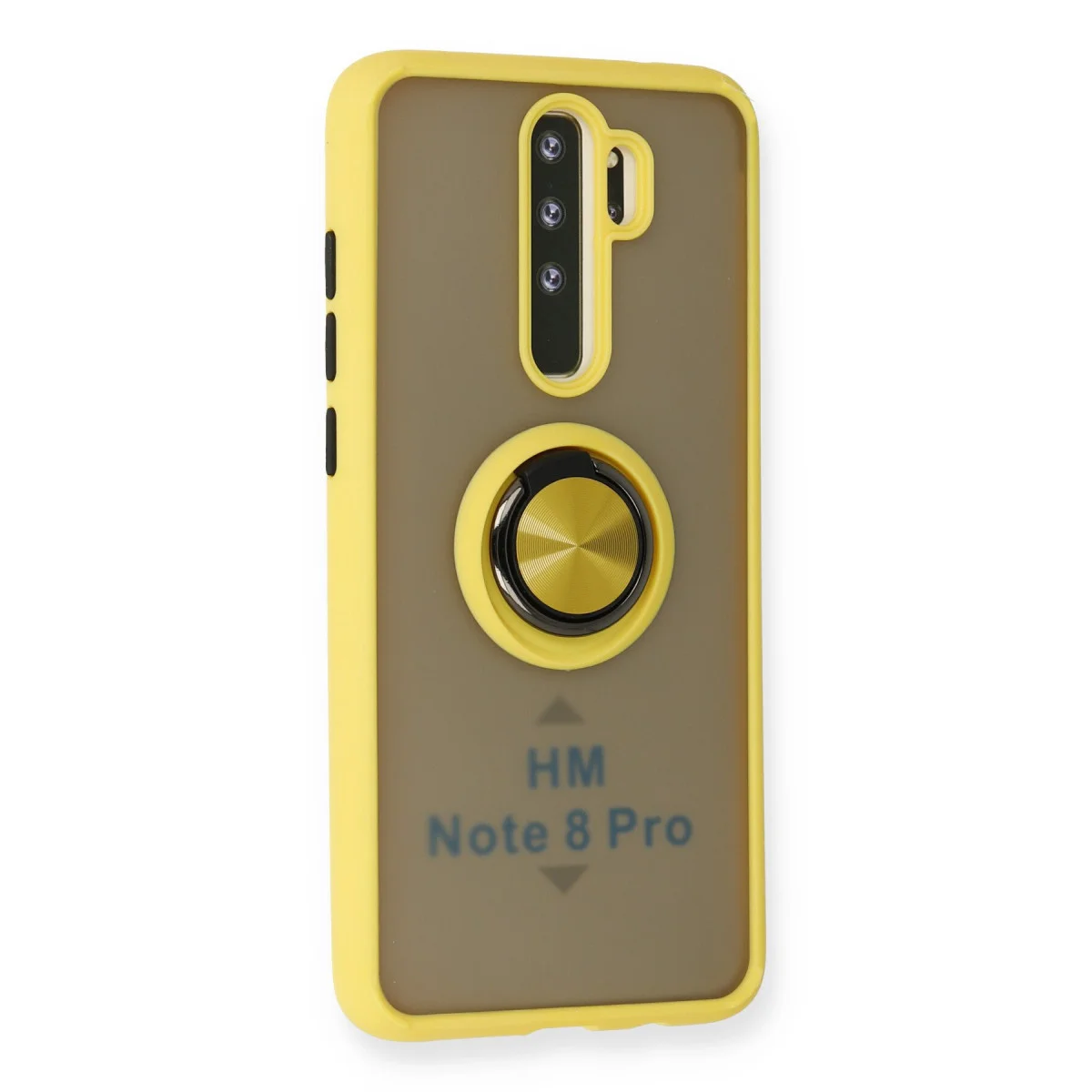 Redmi Note 8 Pro Kılıf Montreal Yüzüklü Silikon Kapak - Sarı