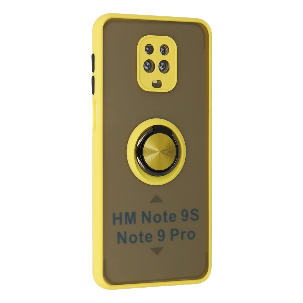 Redmi Note 9 Pro Kılıf Montreal Yüzüklü Silikon Kapak - Sarı