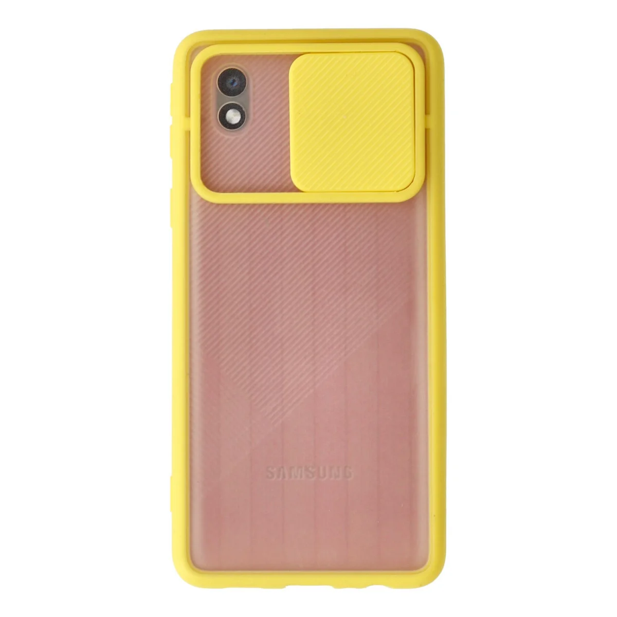 Galaxy A01 Core Kılıf Palm Buzlu Kamera Sürgülü Silikon - Sarı