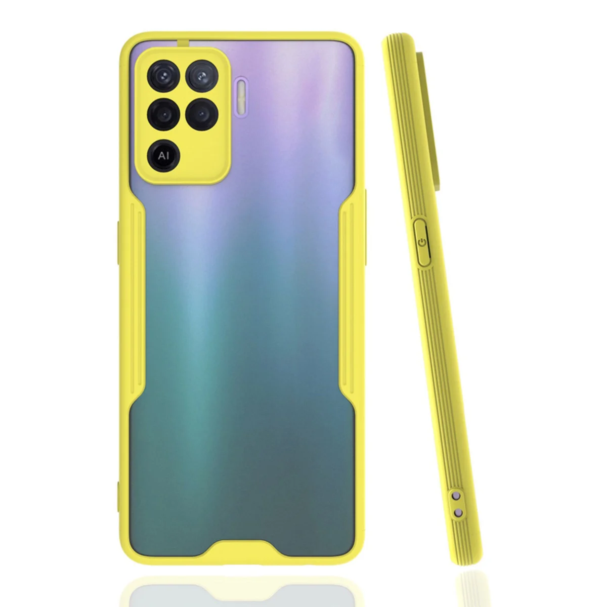 Reno 5 Lite Kılıf Platin Silikon - Sarı