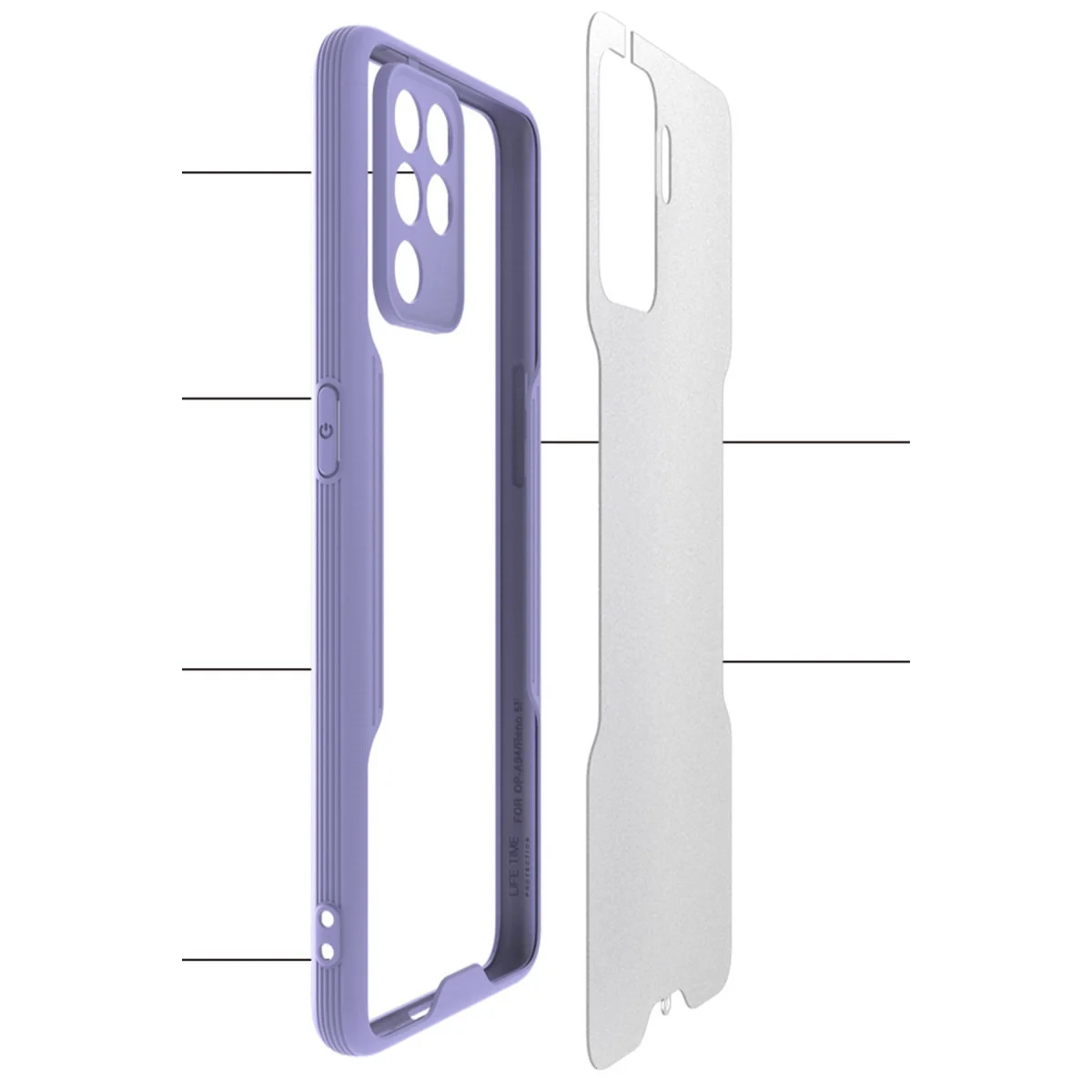 Reno 5 Lite Kılıf Platin Silikon - Sarı