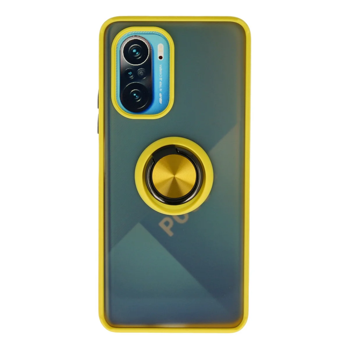 Redmi K40 Kılıf Montreal Yüzüklü Silikon Kapak - Sarı