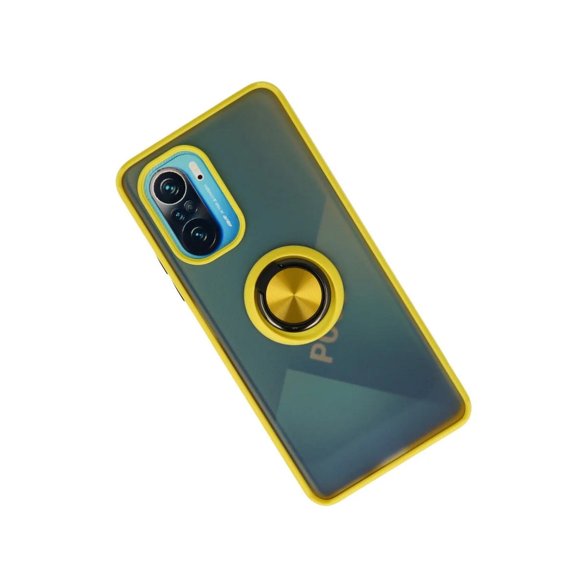 Redmi K40 Kılıf Montreal Yüzüklü Silikon Kapak - Sarı