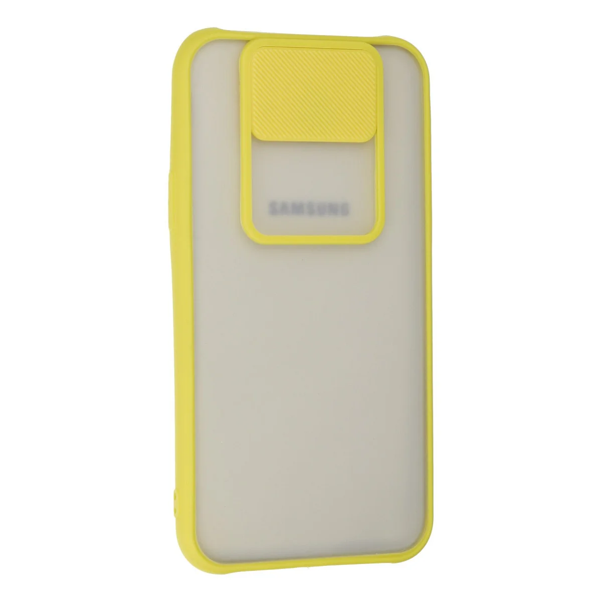 Galaxy J7 Kılıf Palm Buzlu Kamera Sürgülü Silikon - Sarı