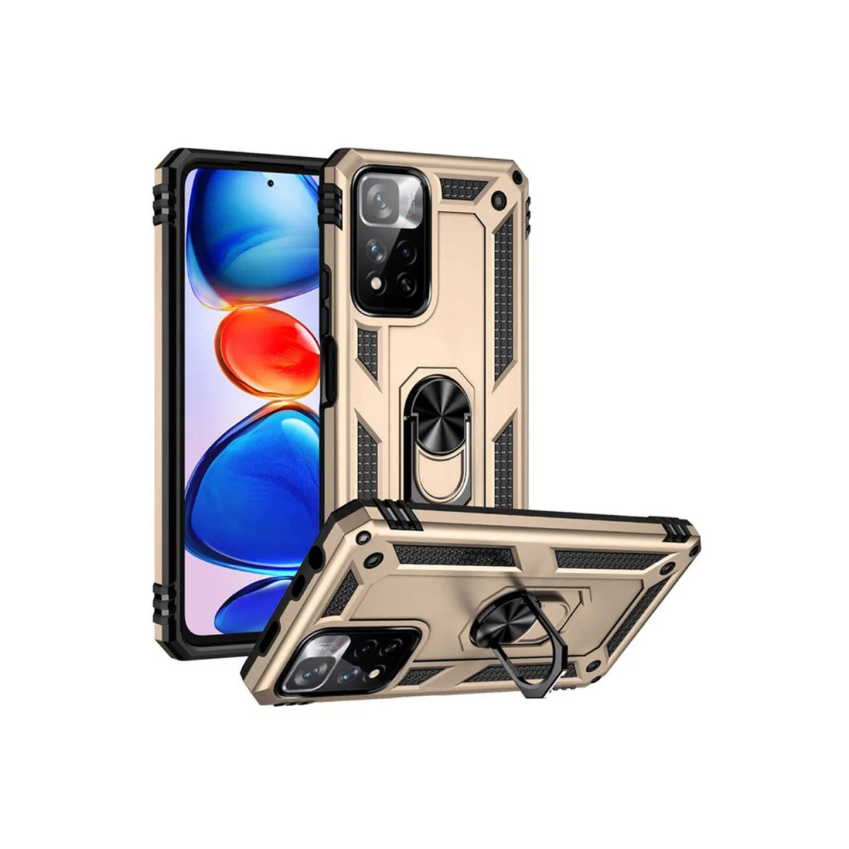 Redmi Note 11 Pro Plus 5G Kılıf Sofya Yüzüklü Silikon Kapak - Gold