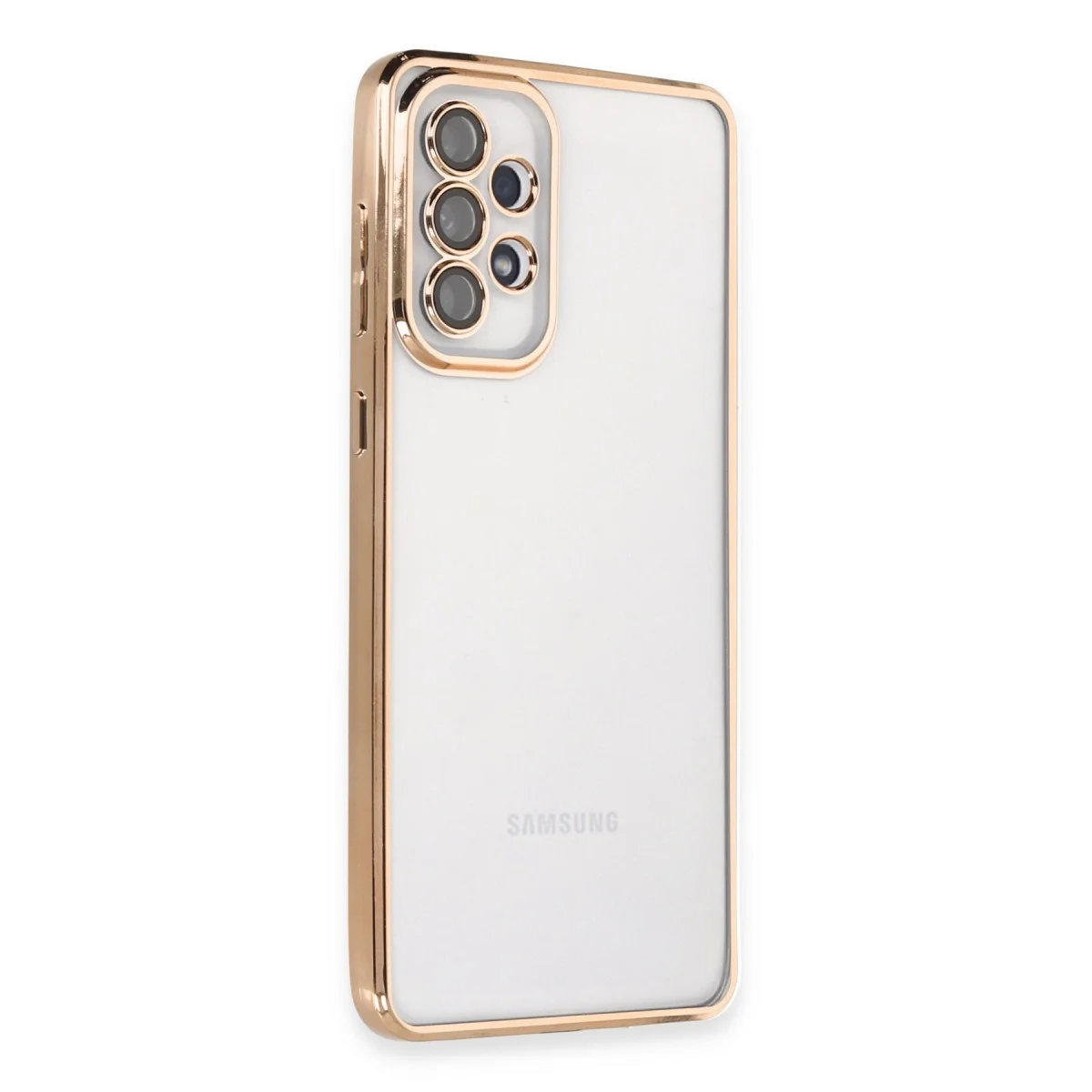 Galaxy A73 5G Kılıf Razer Lensli Silikon - Gold