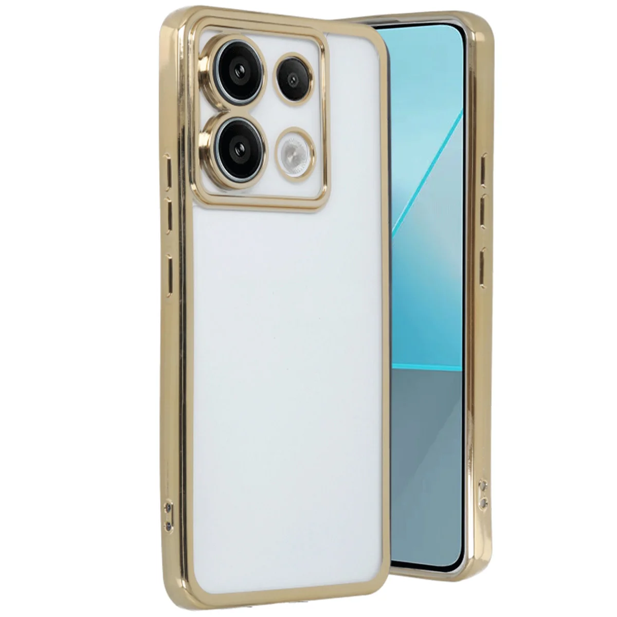 Redmi Note 13 Pro 5G Kılıf Razer Lensli Silikon - Gold