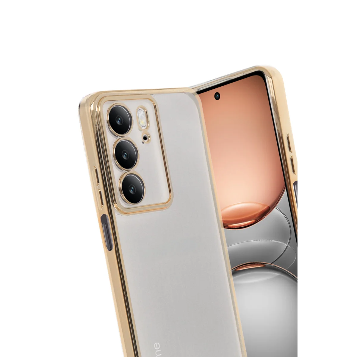 Realme C75 4G Kılıf Razer Lensli Silikon - Gold