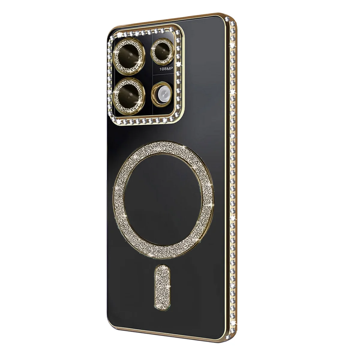 Redmi Note 13 Pro 4G Joke Simli Magneticsafe Kılıf - Gold