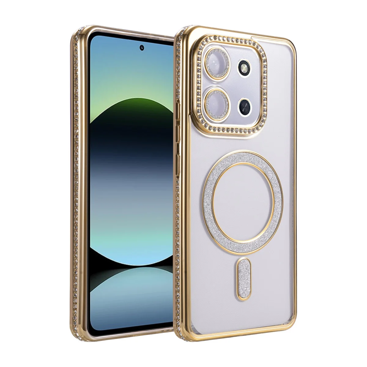 Redmi 15C 4G Joke Simli Magneticsafe Kılıf - Gold