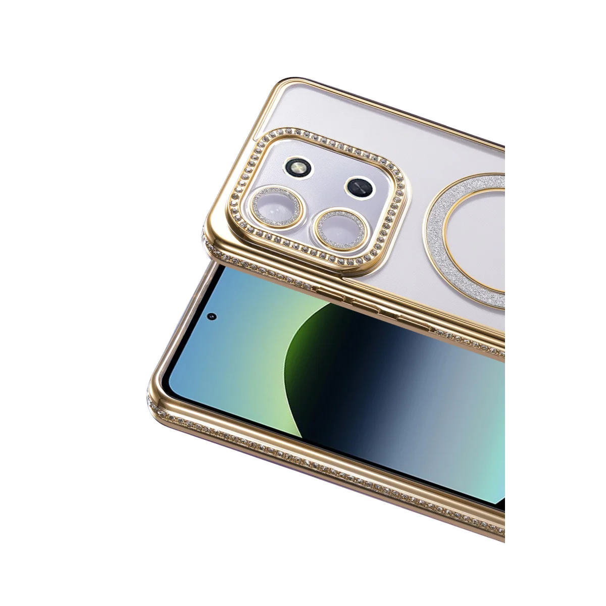 Redmi 15C 4G Joke Simli Magneticsafe Kılıf - Gold