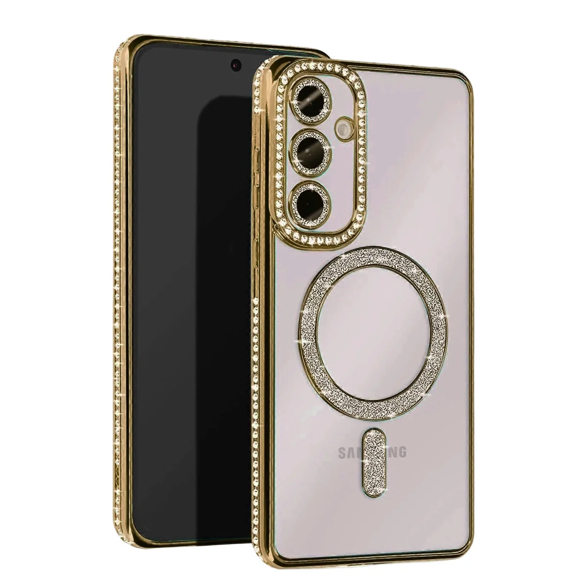 Galaxy S25 FE Joke Simli Magneticsafe Kılıf - Gold