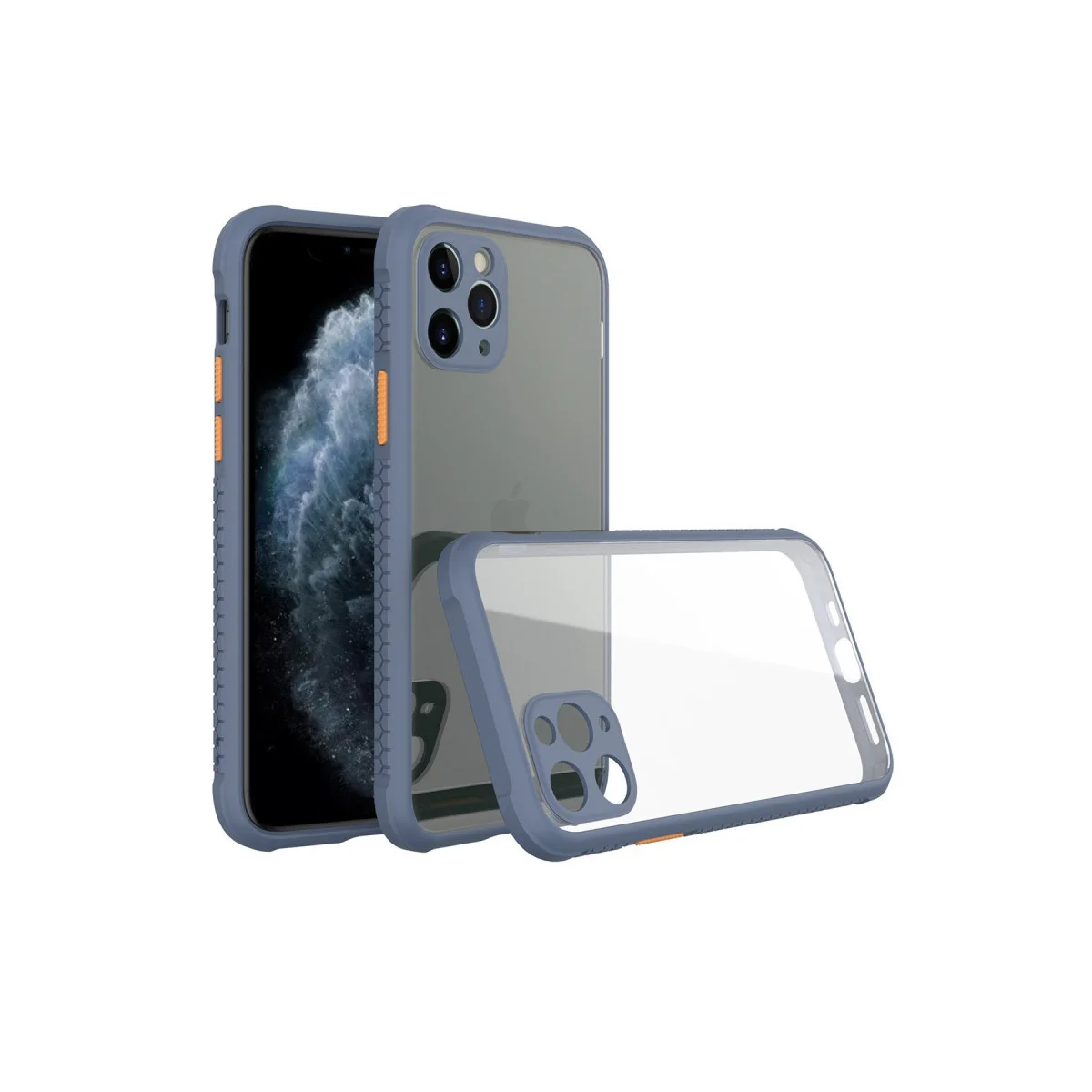 iPhone 11 Pro Max Kılıf Miami Şeffaf Silikon - Gri