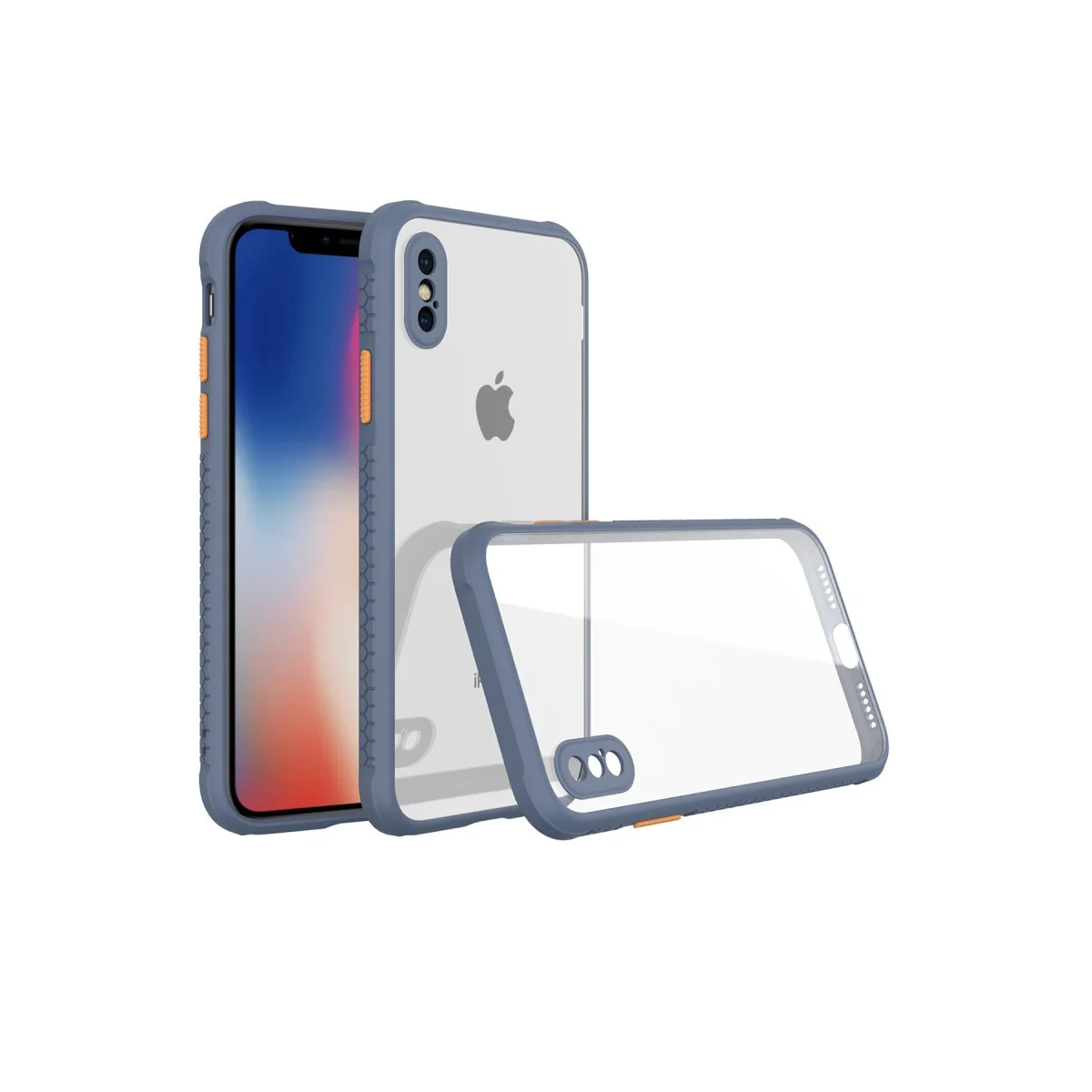 iPhone XS Max Kılıf Miami Şeffaf Silikon - Gri