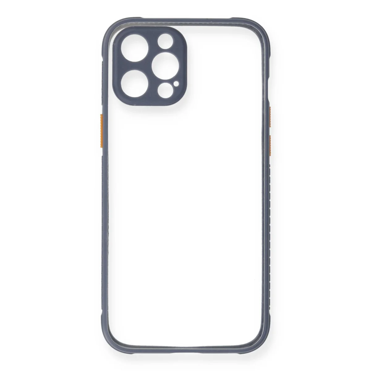 iPhone 12 Pro Kılıf Miami Şeffaf Silikon - Gri