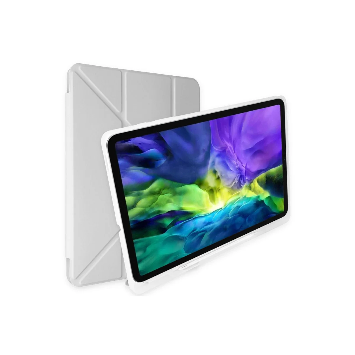 Galaxy T737 Tab S7 FE 12.4 Kılıf Kalemlikli Mars Tablet Kılıfı - Gri