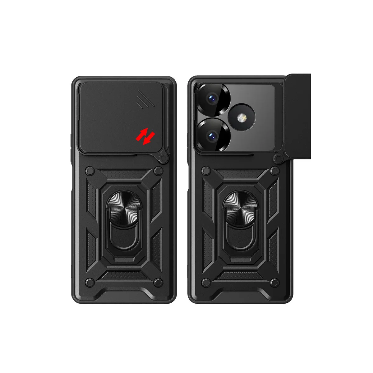 Redmi 13 4G Kılıf Pars Lens Yüzüklü Silikon - Gümüş