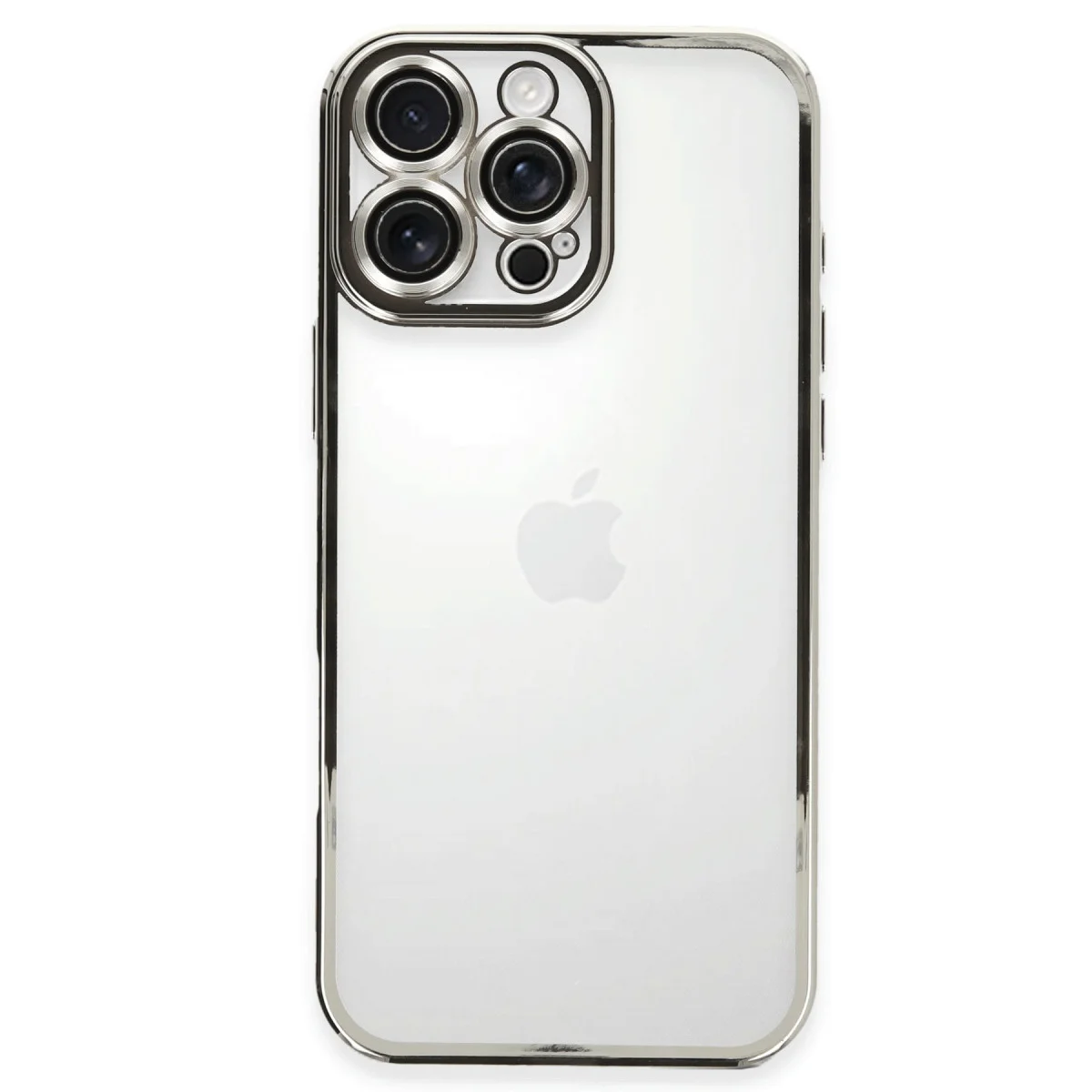 iPhone 16 Pro Max Kılıf Razer Lensli Silikon - Gümüş