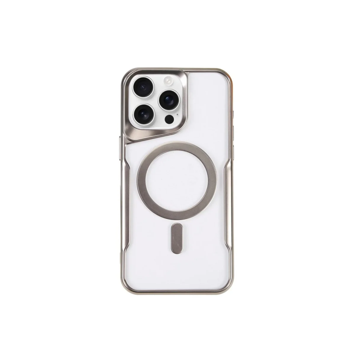 iPhone 14 Pro Kılıf Boyi Magsafe Silikon Kapak - Gümüş