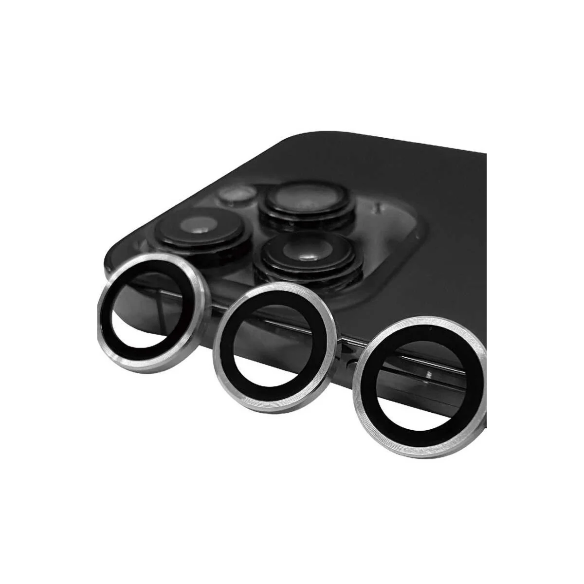 iPhone 15 Pro Raze Metal Kamera Lens - Gümüş