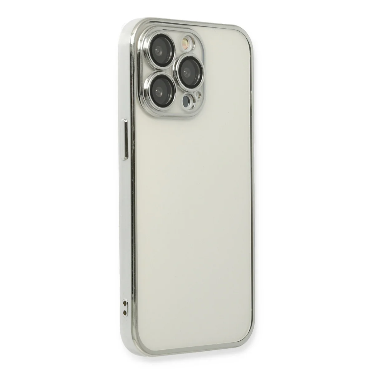 iPhone 13 Pro Kılıf Razer Lensli Silikon - Gümüş