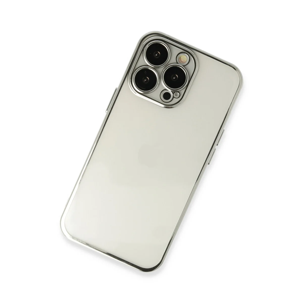 iPhone 14 Pro Max Kılıf Razer Lensli Silikon - Gümüş