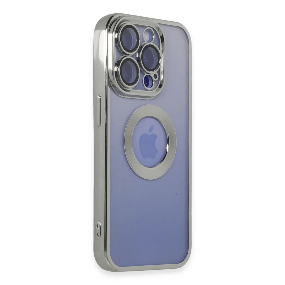 iPhone 15 Pro Max Kılıf Slot Silikon - Gümüş